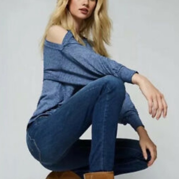Free People Tops - Free People Chill Out long sleeve tee Medium Blue
